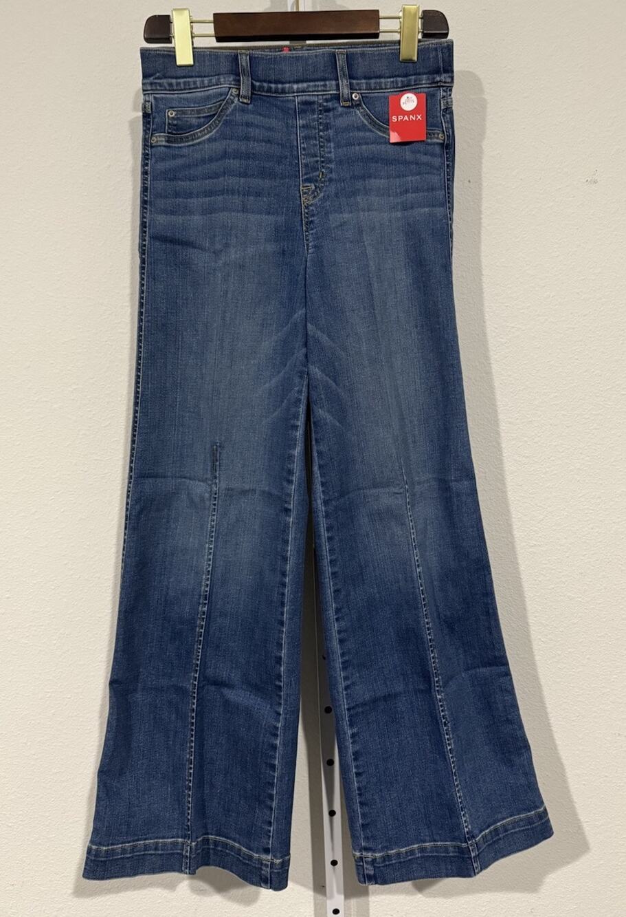 SPANX 20407Q Seamed Front Wide Leg in Vintage Indigo Pull-on Jeans M Petite NWT